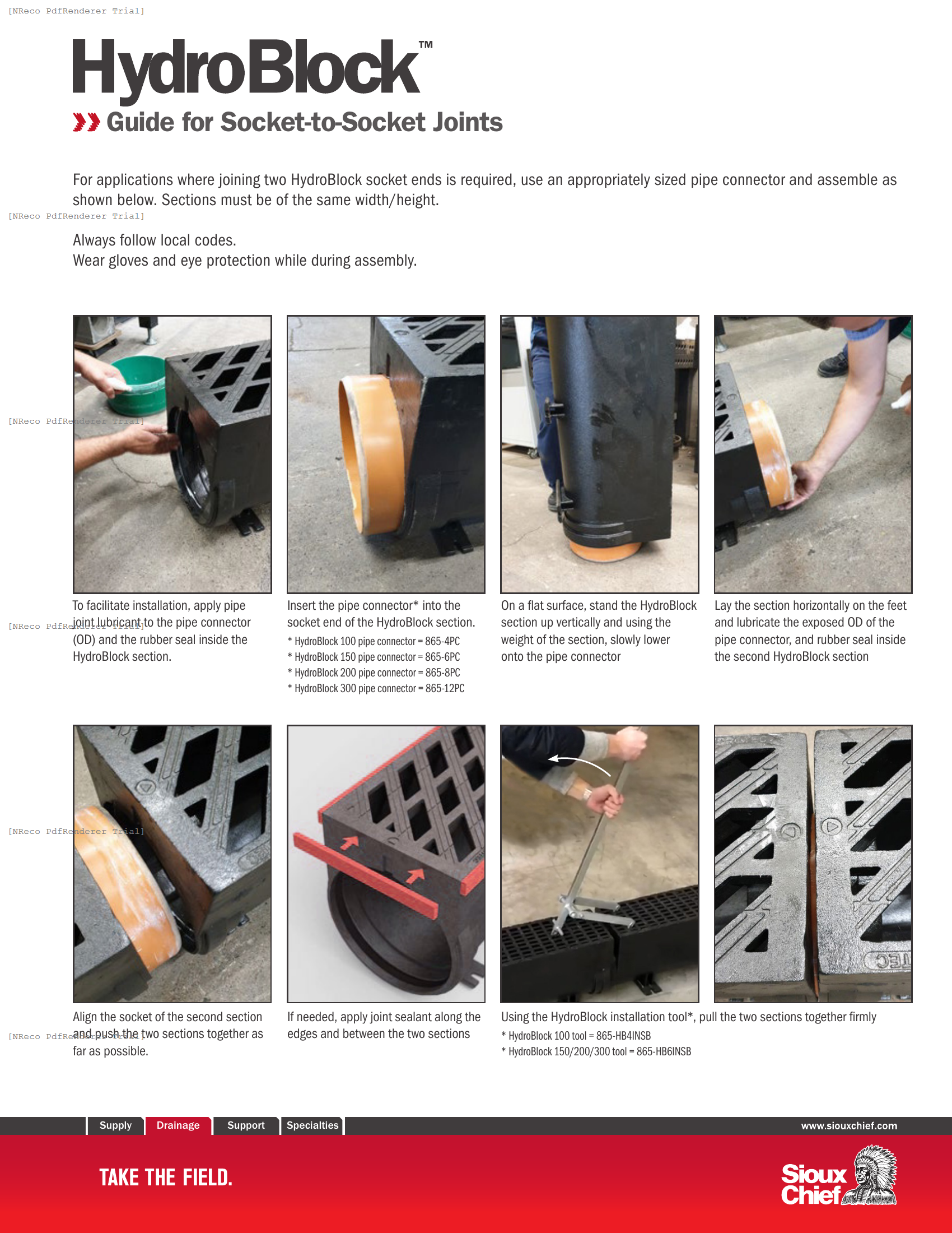 865 SERIES - HYDROBLOCK - SOCKET TO SOCKET JOINT - INSTALLATION GUIDE.PDF Technical Document